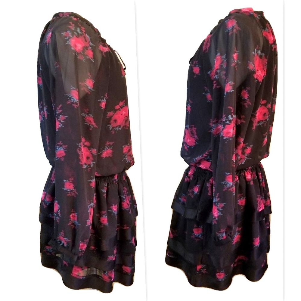 Sam Edelman Drop Waist Ruffle Dress in Smudge - Picture 4 of 6